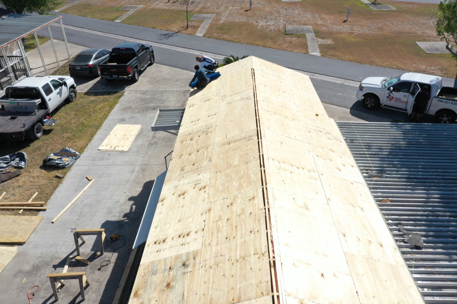 Fresh roof decking installed and inspected before underlayment